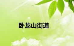 卧龙山街道