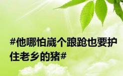 #他哪怕崴个踉跄也要护住老乡的猪#