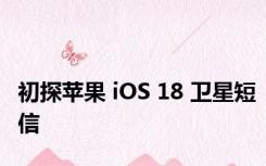 初探苹果 iOS 18 卫星短信