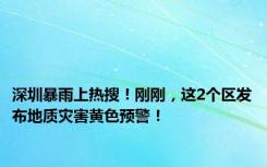 深圳暴雨上热搜！刚刚，这2个区发布地质灾害黄色预警！