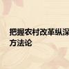 把握农村改革纵深发展方法论