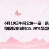 6月19日午间公告一览：凯盛新材控股股东减持15.38%凯盛转债