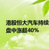 港股恒大汽车持续走高 盘中涨超40%