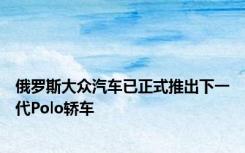 俄罗斯大众汽车已正式推出下一代Polo轿车