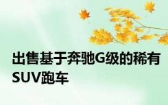 出售基于奔驰G级的稀有SUV跑车