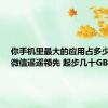 你手机里最大的应用占多少空间：微信遥遥领先 起步几十GB