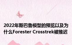 2022年斯巴鲁模型的预览以及为什么Forester Crosstrek被推迟