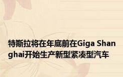 特斯拉将在年底前在Giga Shanghai开始生产新型紧凑型汽车