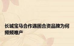 长城宝马合作遇困合资品牌为何频频难产