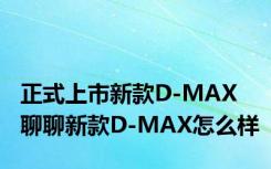 正式上市新款D-MAX 聊聊新款D-MAX怎么样