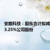 安路科技：股东合计拟减持不超3.25%公司股份