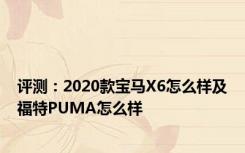 评测：2020款宝马X6怎么样及福特PUMA怎么样