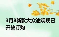3月8新款大众途观现已开放订购