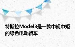 特斯拉Model3是一款中规中矩的绿色电动轿车