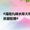 #湖南九峰水库大坝突发渗漏险情#