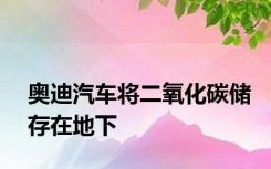 奥迪汽车将二氧化碳储存在地下