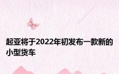起亚将于2022年初发布一款新的小型货车