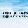 金鹰股份：预计上半年净利润同比增长89.37%-117.22%