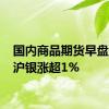 国内商品期货早盘开盘 沪银涨超1%