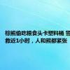 棕熊偷吃粮食头卡塑料桶 警方：解救近1小时，人和熊都紧张