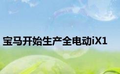 宝马开始生产全电动iX1