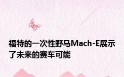 福特的一次性野马Mach-E展示了未来的赛车可能