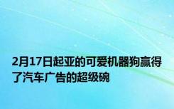 2月17日起亚的可爱机器狗赢得了汽车广告的超级碗