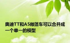 奥迪TT和A5敞篷车可以合并成一个单一的模型