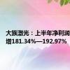 大族激光：上半年净利润同比预增181.34%—192.97%
