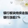 银行板块持续走强 宁波银行涨超2%