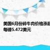 美国6月份碎牛肉价格涨超6% 达每磅5.472美元