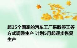 超25个国家的汽车工厂采取停工等方式调整生产 计划5月起逐步恢复生产