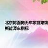 北京将面向无车家庭增发2万个新能源车指标