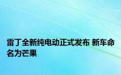 雷丁全新纯电动正式发布 新车命名为芒果