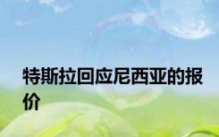 特斯拉回应尼西亚的报价
