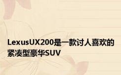 LexusUX200是一款讨人喜欢的紧凑型豪华SUV