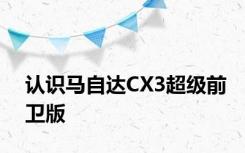 认识马自达CX3超级前卫版