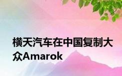 横天汽车在中国复制大众Amarok
