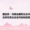 国资委：将健全国有企业与民营企业等各类企业合作的制度规则
