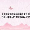 上海发布工程系列数字技术专业职称评审办法，明确14个专业方向人才评价标准