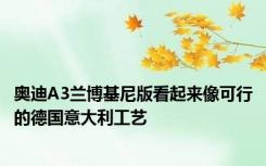 奥迪A3兰博基尼版看起来像可行的德国意大利工艺