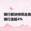 银行板块持续走高 杭州银行涨超4%