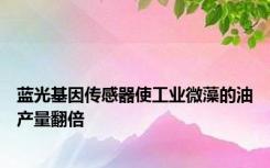 蓝光基因传感器使工业微藻的油产量翻倍