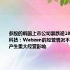 参股的韩国上市公司暴跌逾10%，掌趣科技：Webzen的经营情况不会对公司产生重大经营影响