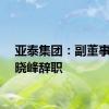 亚泰集团：副董事长刘晓峰辞职