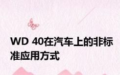 WD 40在汽车上的非标准应用方式