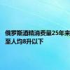 俄罗斯酒精消费量25年来首次降至人均8升以下