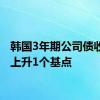 韩国3年期公司债收益率上升1个基点