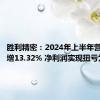 胜利精密：2024年上半年营收同比增13.32% 净利润实现扭亏为盈