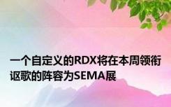 一个自定义的RDX将在本周领衔讴歌的阵容为SEMA展